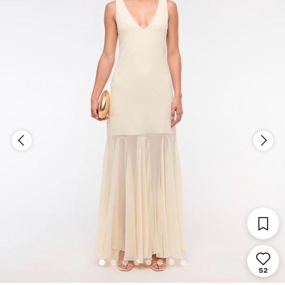 Abercrombie & Fitch Cream V-Neck Maxi Dress